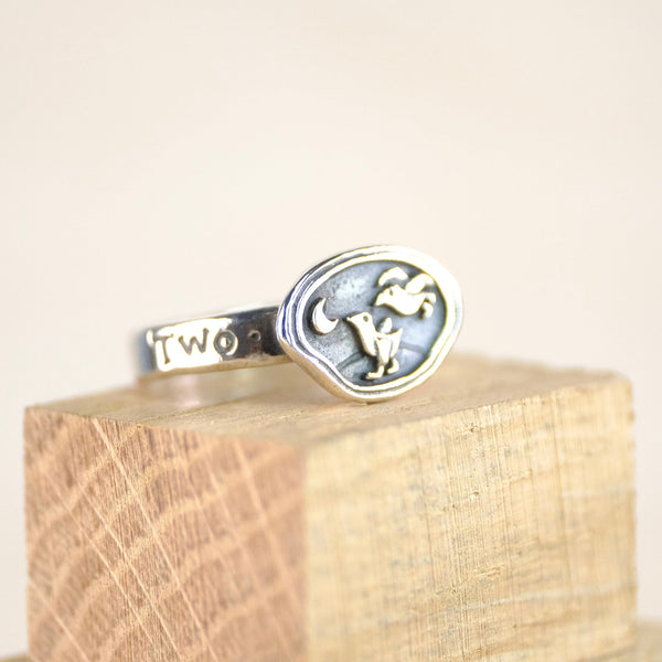 Silver and Gold 'Two For Joy' Ring by Nick Hubbard Jewellery.