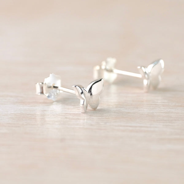 Petite Sterling Silver Butterflies Stud Earrings.
