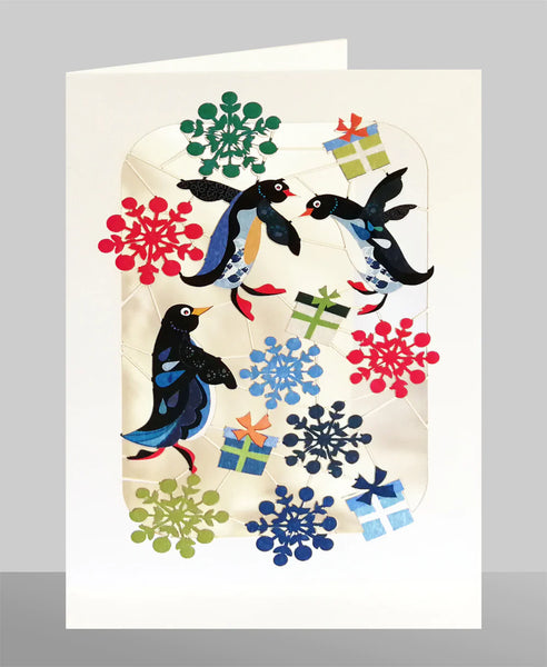 "Penguins" Laser Cut Christmas Card.