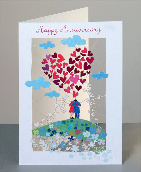 'Couple with Big Heart' Laser Cut Anniversary Card