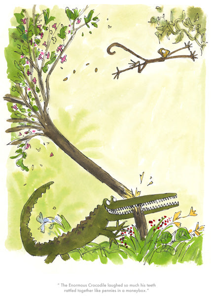 Roald Dahl's The Enormous Crocodile Framed Limited Edition Print by Quentin Blake.