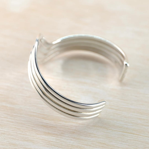 Vintage Hallmarked Sterling Silver Cuff Bangle Bracelet.