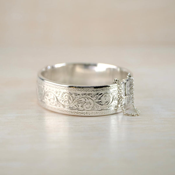 Vintage Silver Bangle Bracelet, Hallmarked in Chester, 1955