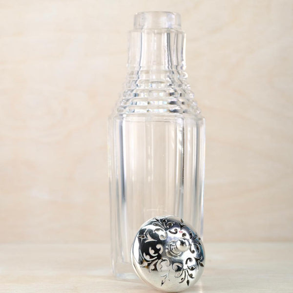 Antique Silver Topped Glass Pot,  Hallmarked in London, 1843.