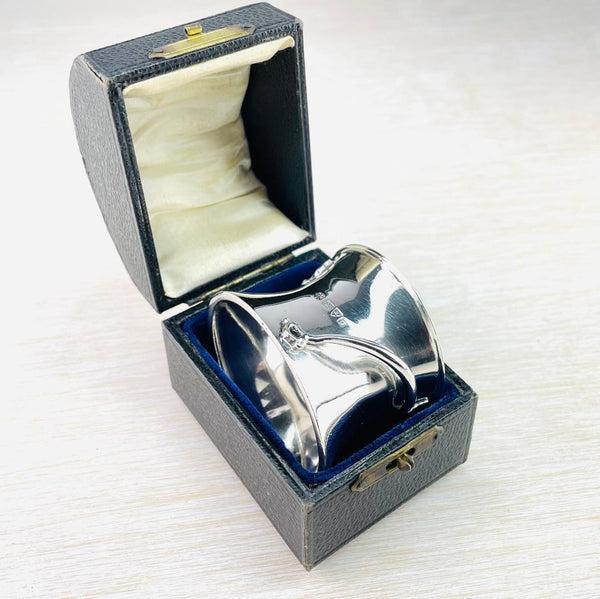 Boxed Single Antique Silver Napkin Ring, Hallmarked Chester, 1906