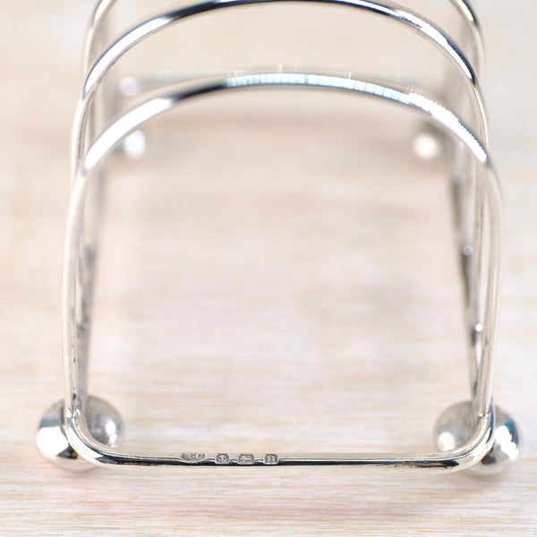 Antique Sterling Silver Toast Rack, Hallmarked Birmingham, 1912.