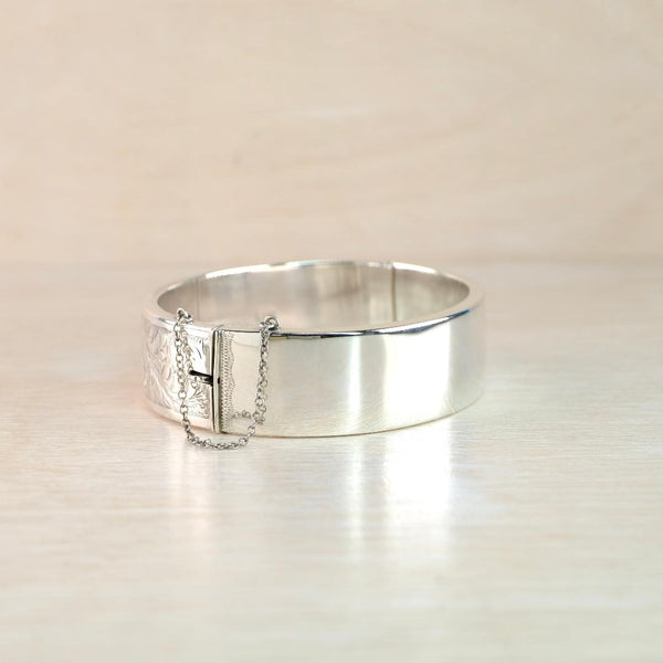Vintage Silver Bangle Bracelet Hallmarked in Chester 1956