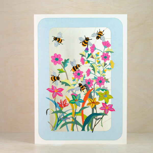 'Bees in the Wildflowers' Laser Cut Card. (Copy)
