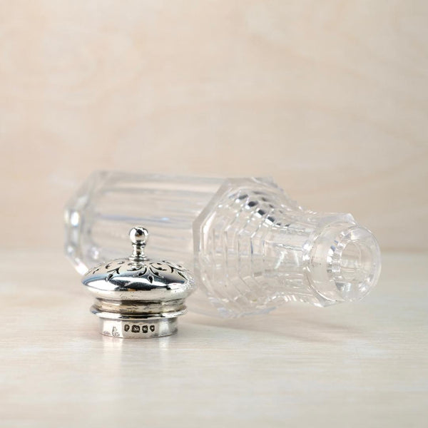 Antique Silver Topped Glass Pot,  Hallmarked in London, 1843.