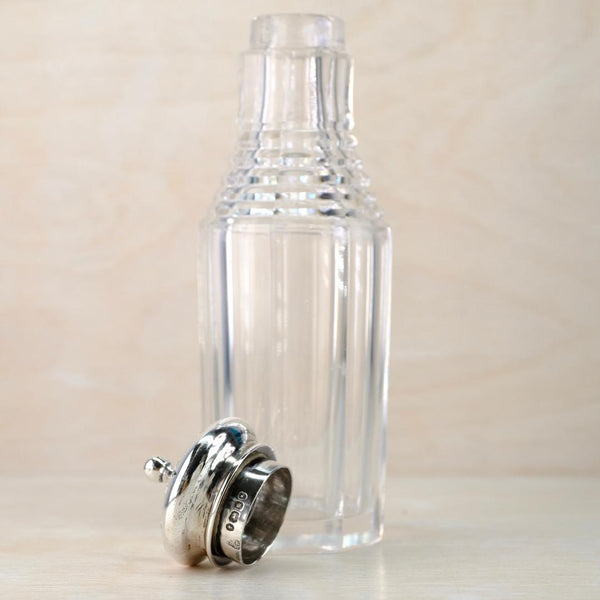 Antique Silver Topped Glass Pot,  Hallmarked in London, 1843.