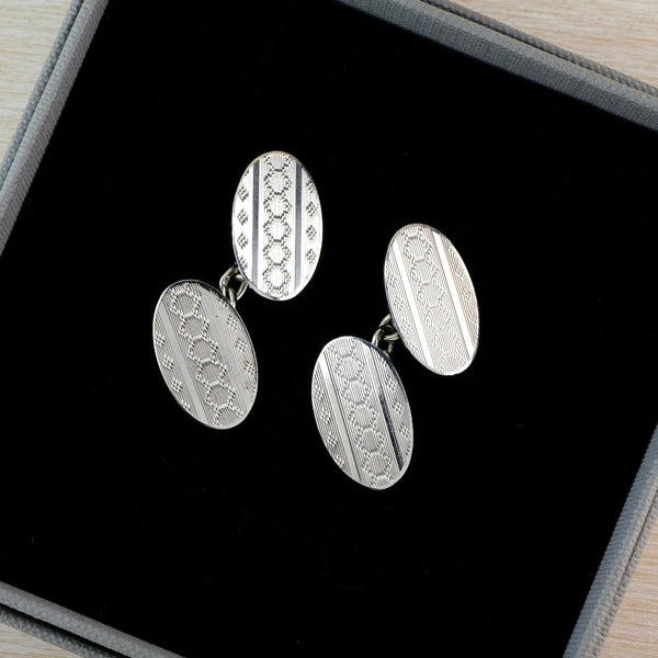 Vintage Sterling Silver Cufflinks, Hallmarked in Birmingham 1951