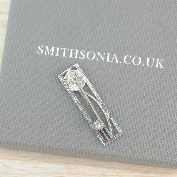 Vintage Sterling Silver Charles Rennie Mackintosh Style Brooch.