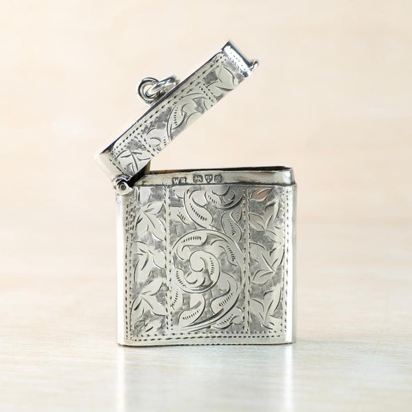 Antique Silver Vesta Case, Hallmarked Chester 1902