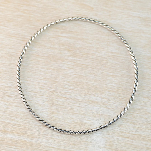 Sterling Silver Twisted Bangle Bracelet.