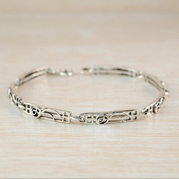Vintage Mackintosh Style Sterling Silver Link Bracelet.