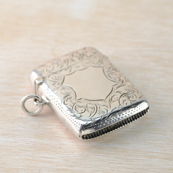 Antique Silver Vesta Case, Hallmarked Birmingham, 1902.