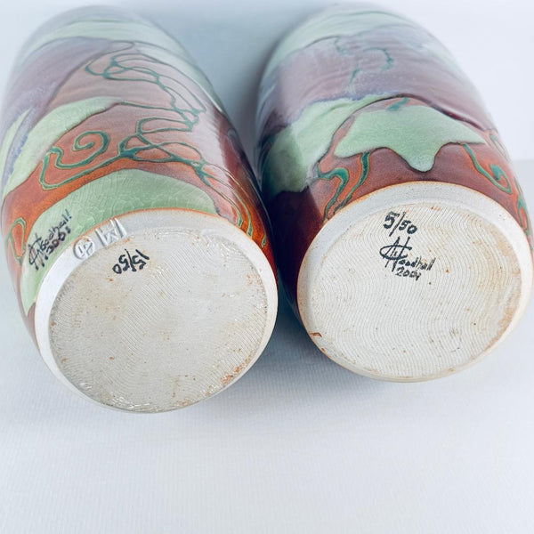 Pair of Handmade Limited Edition Vases by Claire Woodall at Dartington Pottery