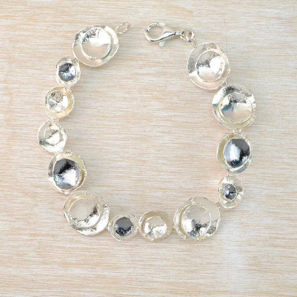 Two Colour Sterling Silver Linked Bracelet by JB Designs.