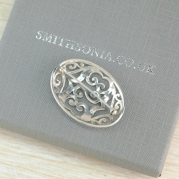 Vintage Sterling Silver Brooch in the Art Nouveau Style.