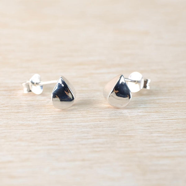 Small Organic Leaf Design Sterling Silver Stud Earrings by JB Designs.