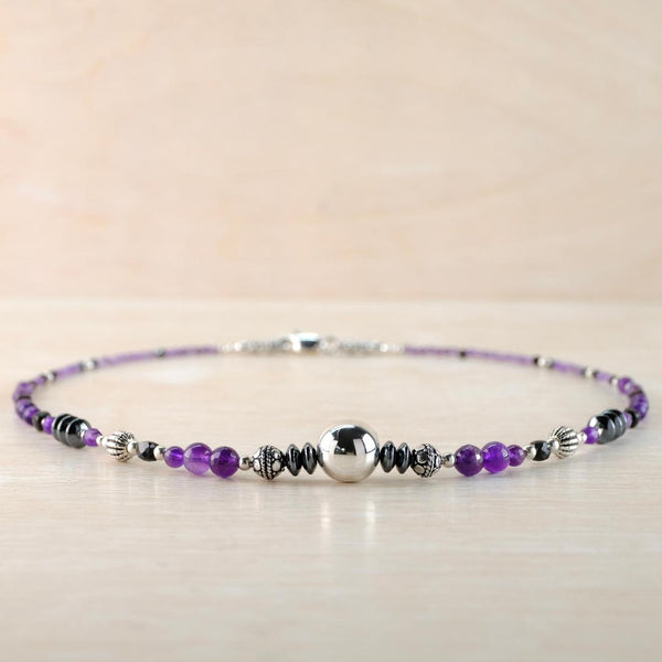 Alluring in Amethyst, Gemstone and Silver Necklace by Emily Merrix.