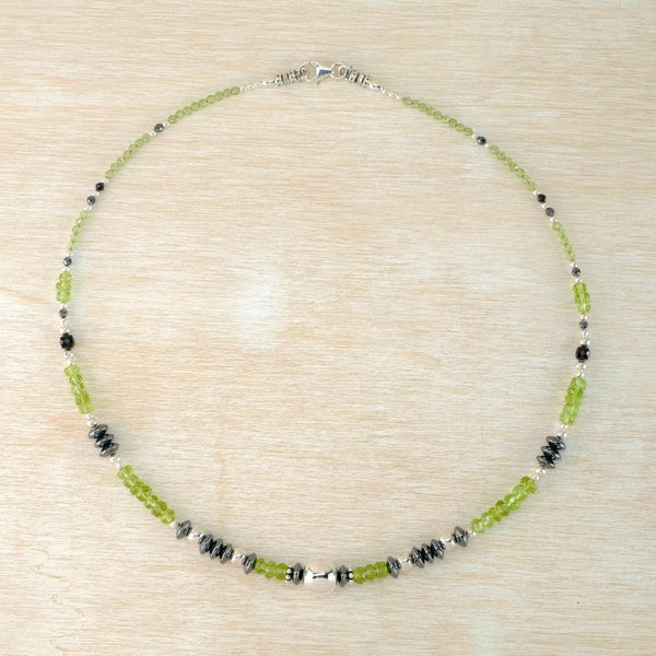 Pretty in Peridot, Gemstone and Sterling Silver Handmade Necklace.
