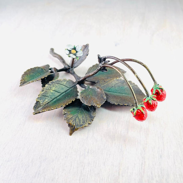 Limited Edition Bronze Wild Strawberries by Keith Sherwin
