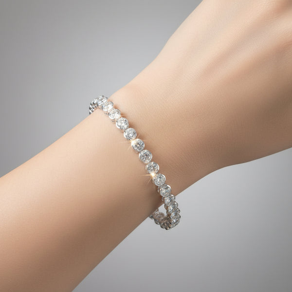 Classic Sterling Silver and CZ Tennis Bracelet by JB Designs.