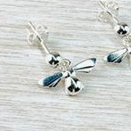 Sterling Silver Bee Drop Earrings.