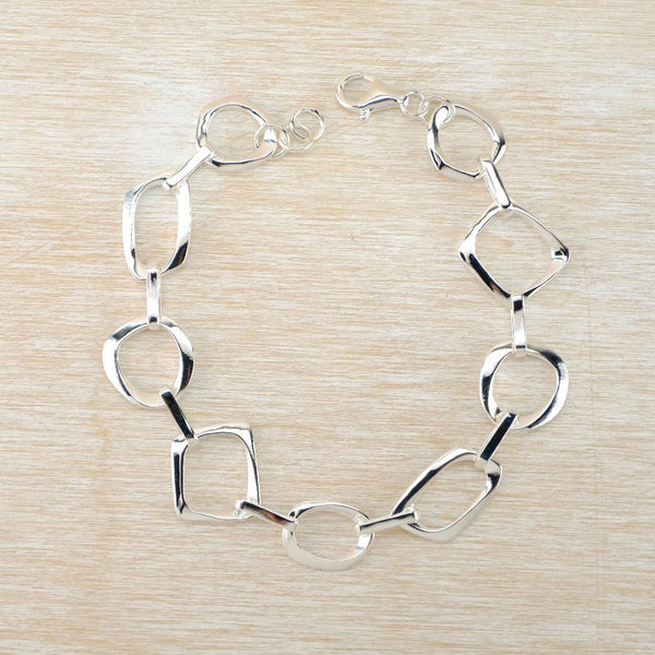 Sterling Silver Organic Open Links  Bracelet by JB Designs.
