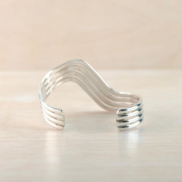 Vintage Hallmarked Sterling Silver Cuff Bangle Bracelet.