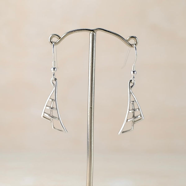 Sterling Silver Mackintosh Style Drop Earrings.