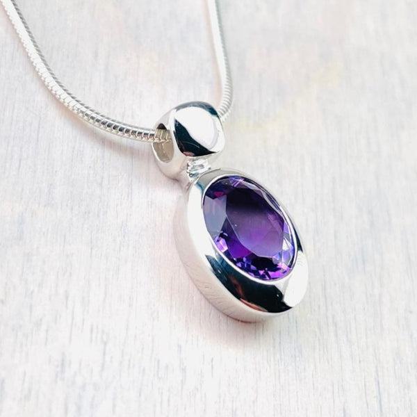 Sterling Silver And Amethyst Pendant