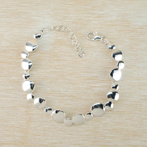 Circles Sterling Silver Links Bracelet by JB Designs.