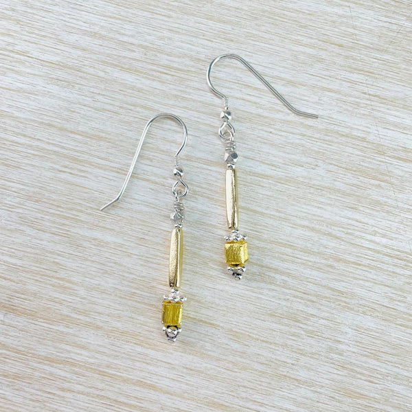 Gold Plated Silver Bead Earrings by Emily Merrix.