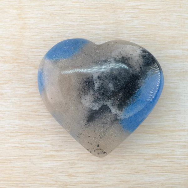 Trolleite Gemstone Heart Pebble Paperweight.