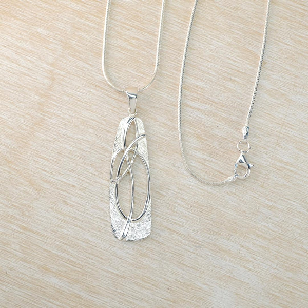 Vintage Silver Celtic Style Design Pendant Necklace.