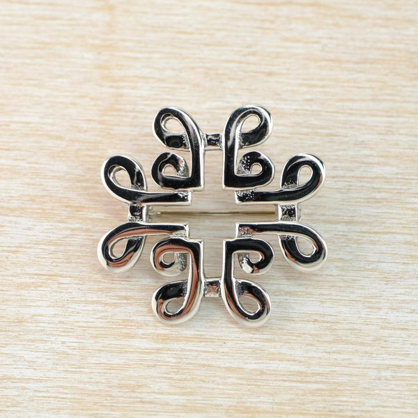 Vintage Celtic Style Sterling Silver Brooch by Ola Gorie.