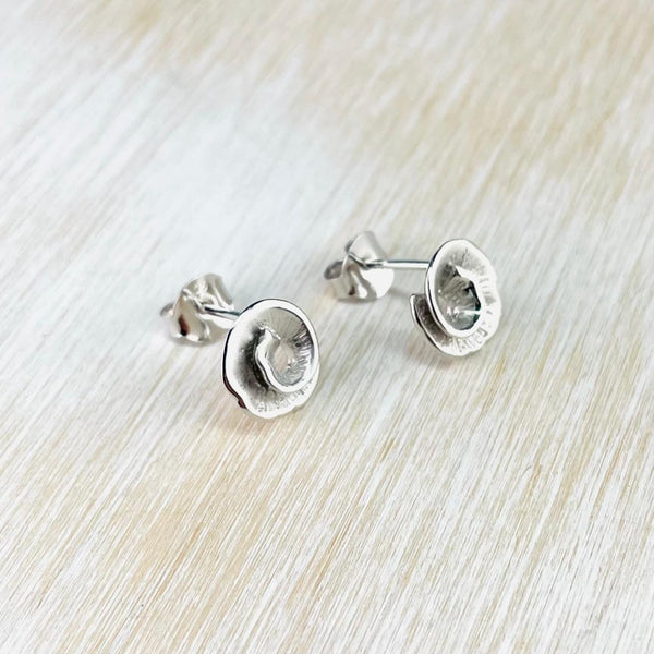 Silver Swirl Stud Earrings by JB Designs.