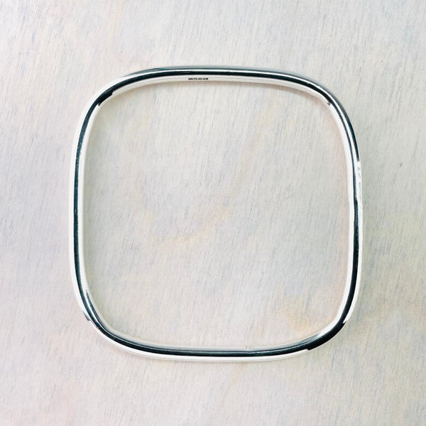 Soft Square Round Profile Sterling Silver Bracelet Bangle