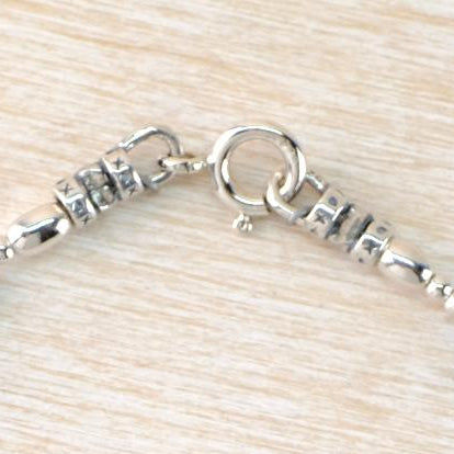 Gemstone and Silver Bead Bracelet with Turquoise by Emily Merrix.