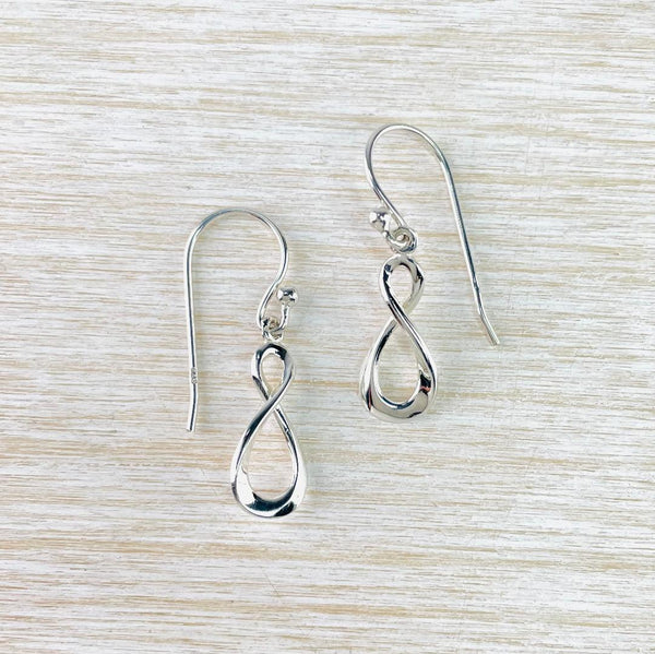 Sterling Silver Infinity Drop Earrings .