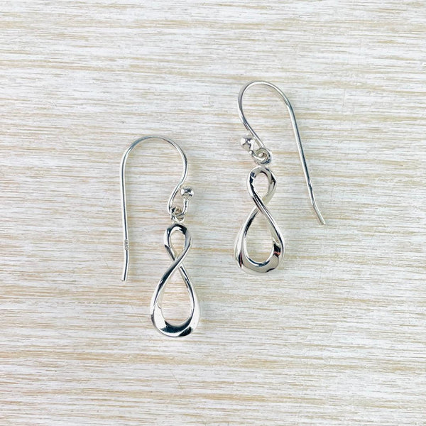 Sterling Silver Infinity Drop Earrings .