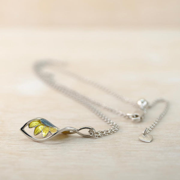 Sterling Silver and Enamel "Sunflower" Pendant by Nicole Barr.