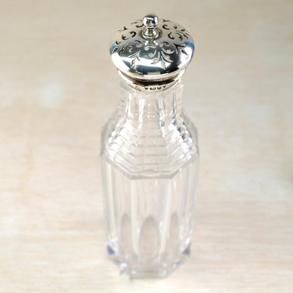 Antique Silver Topped Glass Pot,  Hallmarked in London, 1843.