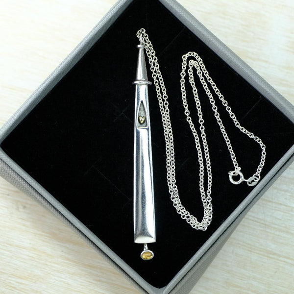 "Heart of Gold" Sterling Silver, Gold and Citrine Pendant by Alan Ardiff.