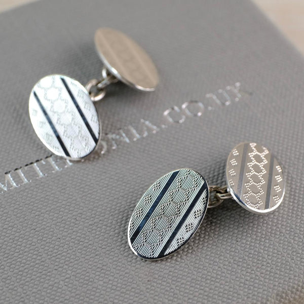 Vintage Sterling Silver Cufflinks, Hallmarked in Birmingham 1951