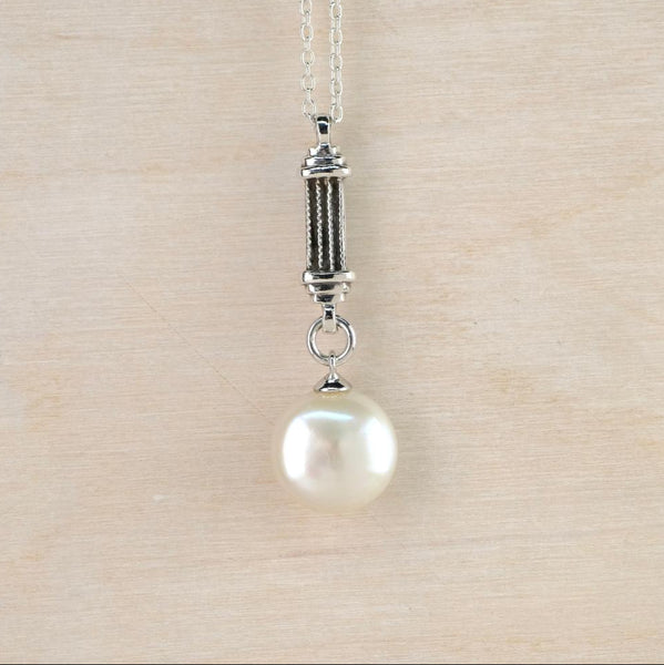 Sterling Silver and Pearl Drop Pendant by Emily Merrix