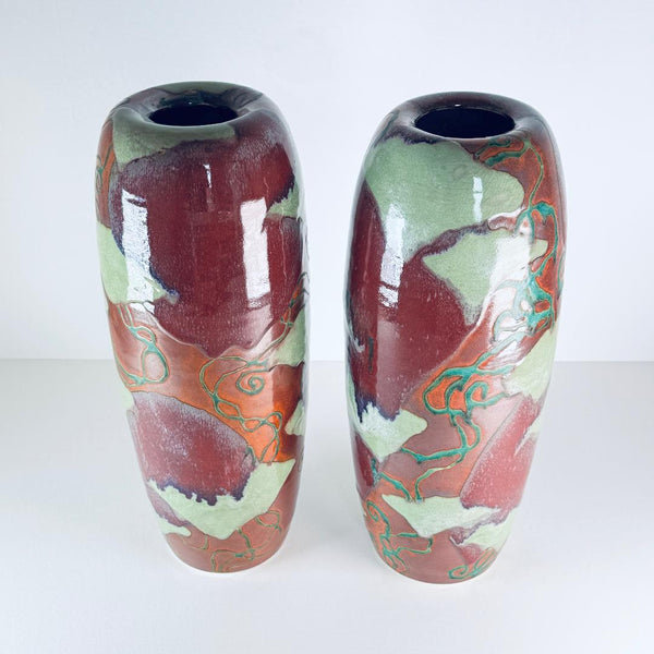 Pair of Handmade Limited Edition Vases by Claire Woodall at Dartington Pottery