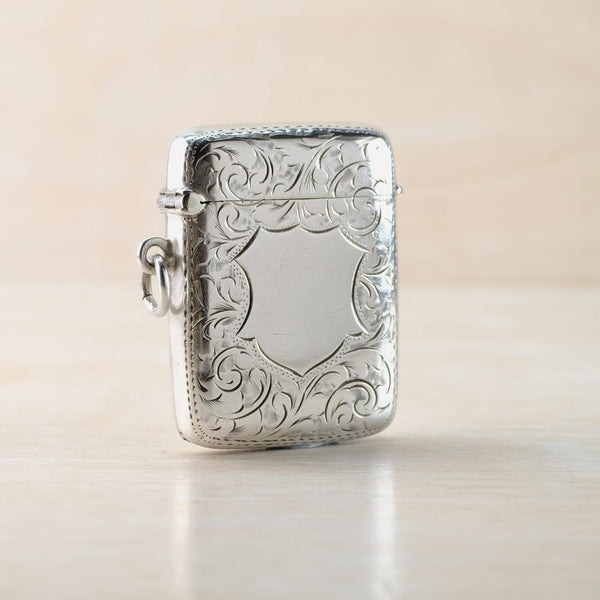 Antique Silver Vesta Case, Hallmarked Birmingham, 1902.